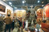 Obras de arte religiosas que se exponen en la feria Zona Maco.