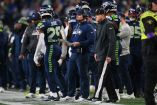 Jan 17, 2026; Seattle, WA, USA; Seattle Seahawks head coach Mike MacDonald looks on from the sidelines during the first half against the San Francisco 49ers in an NFC Divisional Round game at Lumen Field. Mandatory Credit: Steven Bisig-Imagn Images