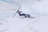 Lindsey Vonn en el momento de su accidente en Milano-Cortina 2026.