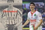 Armando González en sus tiempos mozos con Chivas y ahora su hijo La Hormiga como goleador.