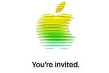 Diseño de la invitación al Apple Event del 4 de marzo, con un logotipo estilizado en tonos verdes y amarillos sobre fondo blanco y el texto “You’re invited”, difundida por Apple a medios.