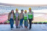 Emilia Calleja, directora de la Comisión Federal de Electricidad (CFE) encabezó una gira de trabajo por las sedes mexicanas para la justa futbolística.