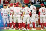 El equipo de los Diablos Rojos del México celebrando durante la Serie del Rey.
