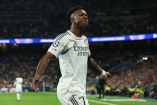Vinícius durante la victoria del Real Madrid ante el Benfica en la ronda de playoffs de la Liga de Campeones 2025-2026.