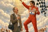 Marco Tolama con el gran piloto Ayrton Senna.