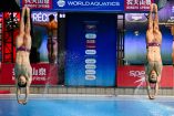 Juan Manuel Celaya Hernández y Osmar Olvera Ibarra confirmaron su posición como una de las mejores duplas del mundo en los sincronizados de tres metros.