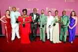 LOS ANGELES, CALIFORNIA - MARCH 01: (L-R) Li Jun Li, Omar Benson Miller, Wunmi Mosaku, Delroy Lindo, Michael B. Jordan, Jack O'Connell, Jayme Lawson, Miles Caton and Lola Kirke, winners of the Outstanding Performance by a Cast in a Motion Picture award for "Sinners," pose in the press room during the 32nd Annual Actor Awards at Shrine Auditorium and Expo Hall on March 01, 2026 in Los Angeles, California.   Amy Sussman/Getty Images/AFP (Photo by Amy Sussman / GETTY IMAGES NORTH AMERICA / Getty Images via AFP)
