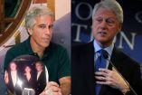Bill Clinton sonríe y ríe al mirar la foto de los archivos de Epstein, en video