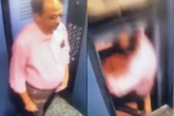 Un hombre logró escapar de un elevador defectuoso en Gujarat, India, segundos antes de quedar atrapado entre la cabina y el piso.