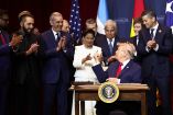 El presidente Donald Trump con aliados de América