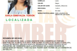 Ficha oficial de Alerta Amber muestra a Karla Esmeralda Terrón con datos físicos y la leyenda localizada tras su desaparición en Iztapalapa.