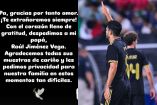 Raúl Jiménez con emotivo mensaje para su papá