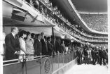En la inauguración de 1970, el presidente Gustavo Díaz Ordaz estuvo acompañado del regente AlfonsoCorona, Guadalupe Díaz Ordaz de Nasta, el presidente de la FIFA, Stanley Rours, y Guillermo Cañedo.
