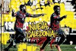 Ilustración con jugadores de la selección de futbol de Nueva Caledonia.