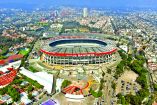 A drone view of Banorte Stadium, also known as the Azteca Stadium, as exterior renovations continue ahead of the 2026 FIFA World Cup, jointly hosted by the United States, Canada and Mexico, in Mexico City, Mexico, March 26, 2026.REUTERS/Quetzalli Nicte-Ha