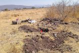 Zona de una fosa clandestina localizada en Cortazar, Guanajuato.