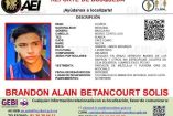Brandon Alain Betancourt Solís, desaparecido desde el 26 de marzo
