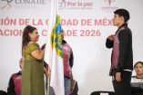 Durante la ceremonia en la que Brugada abanderó a la selección de la Ciudad de México, integrada por 943 jóvenes deportistas, en la Utopía Mixhiuca.