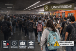 Estación Universidad en hora pico