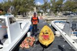 Al momento de la inspección, el individuo transportaba en un kayak 14 ejemplares de caracol rosado y una estrella de mar, todos aún con vida.