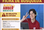 Ficha de búsqueda de Carlos Rincón Rodríguez, de 25 años, difundida por Alerta Amber México para solicitar apoyo ciudadano en su localización en el país.