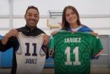 Marco Fabián y Gabriela Jaquez intercambiaron jerseys