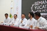 Funcionarios de Yucatán durante conferencia de prensa en CDMX sobre la Semana Yucatán en México 2026 en el Palacio de los Deportes