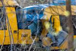 Dos locomotoras lucen destruidas tras chocar en una localidad de Dinamarca.