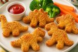 Receta de nuggets de pollo y verduras en forma de dinosaurio