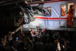 Trenes siniestrados en Indonesia.