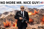 Donald Trump, con gafas y un fusil de asalto en imagen generada por IA.