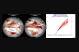 Mapas del Pacífico y gráfica del ECMWF muestran anomalías de temperatura superficial y proyección del fenómeno El Niño hacia finales de 2026.