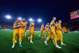 Fernando Gorriaran celebra con sus compañeros el gol con el que derrotaron a Nashville en la vuelta de las semifinales.