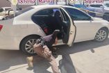 Elementos federales revisaron un vehículo en la carretera Chihuahua-Juárez donde fueron hallados 20 kilos de metanfetamina y fentanilo.