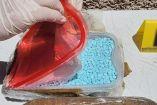 Pastillas de fentanilo aseguradas por autoridades federales durante una inspección vehicular en la carretera Chihuahua-Juárez.