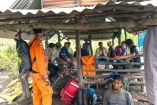 A handout picture taken and released on May 8, 2026 by Indonesia's National Search and Rescue Agency (BASARNAS) shows rescue workers waiting in a shelter after the volcanic eruption of Mount Dukono in North Halmahera, North Maluku. Three hikers died in an eruption on May 8 of Indonesia's Mount Dukono volcano where they found themselves in a no-go zone, officials said. (Photo by Handout / National Search and Rescue Agency (BASARNAS) / AFP) / -----EDITORS NOTE --- RESTRICTED TO EDITORIAL USE - MANDATORY CREDIT "AFP PHOTO / Indonesia's National Search and Rescue Agency (BASARNAS) " - NO MARKETING - NO ADVERTISING CAMPAIGNS - DISTRIBUTED AS A SERVICE TO CLIENTS