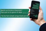 Una persona se comunica vía WhatsApp con un defraudador inmobiliario.