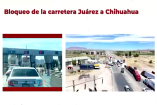 Capturas presentadas por Ariadna Montiel muestran filas de vehículos y tráileres en la carretera Juárez-Chihuahua durante el presunto boicot denunciado por Morena.