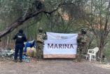 Elementos de seguridad localizaron en estado de abandono 45 tambos con capacidad de 200 litros cada uno, así como 69 bidones con capacidad de 50 y 24 bidones de 20.