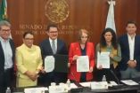 La secretaria de Gobernación, Rosa Icela Rodríguez, en el Senado