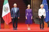 António Costa, Claudia Sheinbaum Pardo y Ursula von der Leyen.
