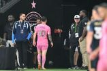 Lionel Messi dejando el Nu Stadium en Florida al no sentirse al 100 por ciento.
