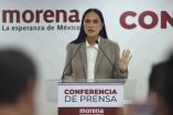 CIUDAD DE MÉXICO, 26MAYO2026.- Ariadna Montiel Reyes, dirigenta de MORENA, encabezó una conferencia de prensa en las instalaciones del partido.FOTO: GRACIELA LÓPEZ/CUARTOSCURO.COM
