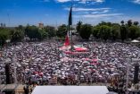 La explanada del Palacio de Gobierno en Sinaloa se llenó con mujeres, hombres, jóvenes, familias completas, representantes sociales, militantes y simpatizantes del movimiento de la 4T.