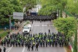 Agentes de la SSC de la CDMX cerrando el paso en Tlalpan.