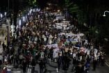 La marcha se detuvo y no pudo avanzar más allá de la intersección de la calzada de Tlalpan y el Viaducto