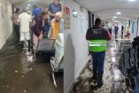 El agua sorprendió a varias personas que estaban en áreas de hospital