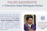 Rodríguez Núñez continúa presentándose de forma engañosa como presbítero en activo.
