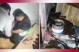 Trabajadores de Pemex y SSC sellando toma de huachicol en la GAM.