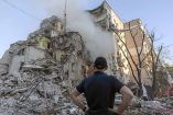 Daños en zona residencial de Kiev, tras ataque ruso.